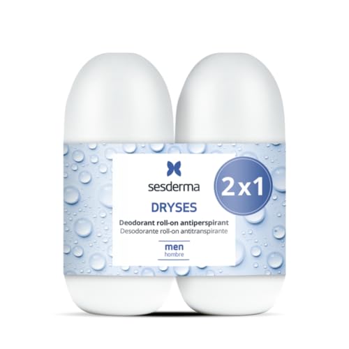 Sesderma Dryses Herren Deodorant Antitranspirant Roll-On 2x75 ml | Stark gegen Schweiß, sanft zur Haut | Mit Aluminiumchlorohydrat & Bisabolol | Für empfindliche Männerhaut von SESDERMA