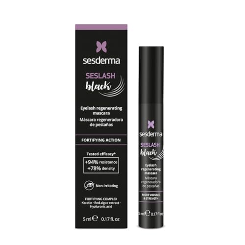 Sesderma Seslash Black Regenerierende Mascara 5ml - Wimpernstärkende & Feuchtigkeitsspendende Formel, Erhöht Dichte & Reduziert Ausfall, Angereichert mit Rotalgen & Hydrolysiertem Keratin von SESDERMA