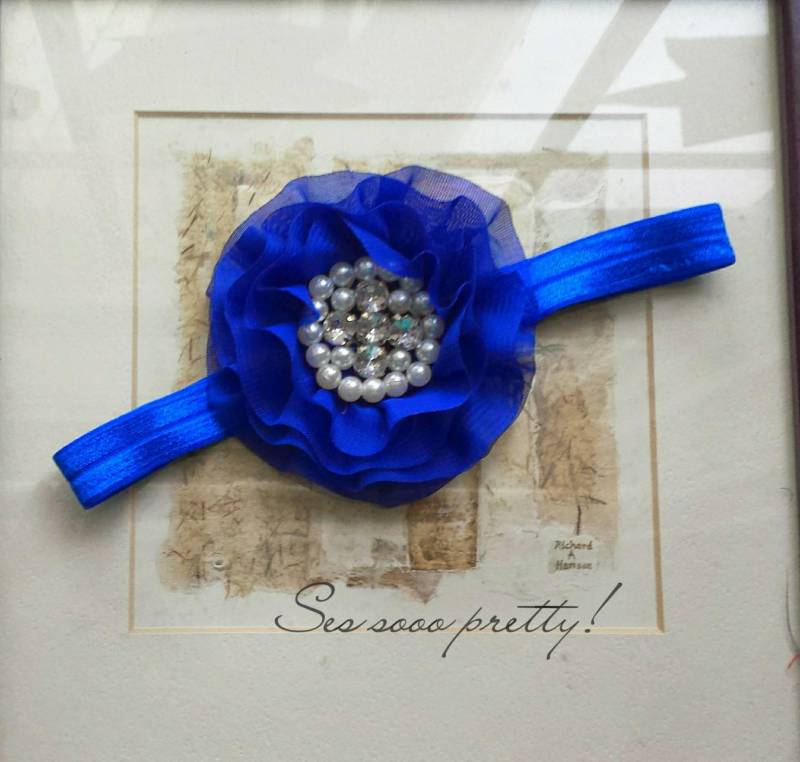 Blume Stirnband, Baby-Mädchen-Stirnband, Royal Blau Stirnband von SESSOOOPRETTY