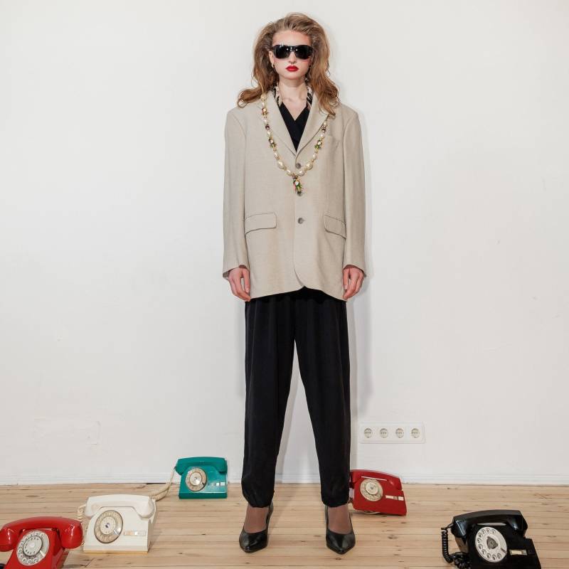 Vintage 90Er Jahre Champagnerfarbener Blazer von SESTRAVINTAGE