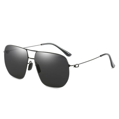 2025 Modische Herren-Sonnenbrille mit großem Rahmen aus Metall und Nylon, polarisiert, für Reisen und Autofahren, Sonnenschutz, UV-Schutz, Schwarzgrau, 145 x 138 x 48 mm 2025 Modische Herren-Sonnenbrille mit großem Rahmen aus Metall und Nylon, polarisiert, für Reisen und Autofahren, Sonnenschutz, UV-Schutz, Schwarzgrau, 145 x 138 x 48 mm von SETNGB