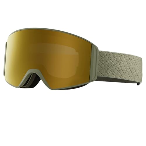 2025 Stylische Skibrille für Herren und Damen mit Push-Tops und schneller Antibeschlagfunktion zum Snowboarden und Snowboarden,bamboo green,1PCS von SETNGB