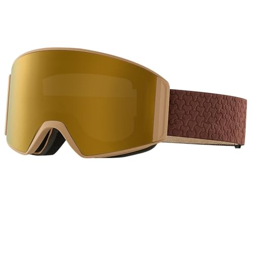 2025 Stylische Skibrille für Herren und Damen mit Push-Tops und schneller Entnebelung zum Snowboarden und Snowboarden, Dark Night Gold, 1 STÜCK von SETNGB