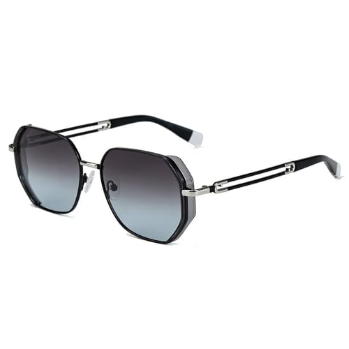 Modische Damen Metall polarisierte Sonnenbrille Outdoor Reise Sonnenschutz UV-Schutz Sonnenbrille,C1,147 * 150 * 50mm von SETNGB