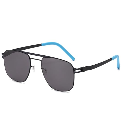 Modische polarisierte Sonnenbrille aus Metall für Männer und Frauen im Outdoor- und Streetstyle-Stil mit UV-Schutz, C6, 150 x 135 x 47 mm von SETNGB