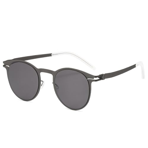 Modische polarisierte Sonnenbrille aus Metall für Männer und Frauen im Outdoor- und Streetstyle-Stil mit UV-Schutz, C6, 150 x 148 x 50 mm von SETNGB