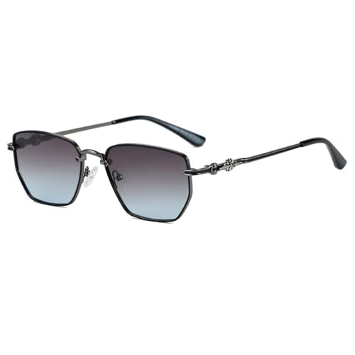 SETNGB 2025 Stilvolle polarisierte Sonnenbrillen mit quadratischem Metallrahmen für Herren und Damen für Reisen im Freien, Autofahren, Angeln und UV-Schutz, C1, 147 x 143 x 42 mm von SETNGB