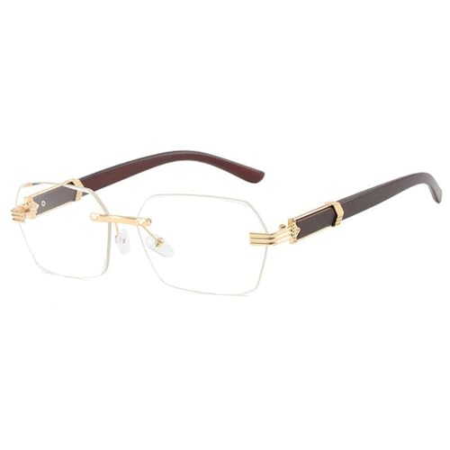 SETNGB 2025 Stilvolle rahmenlose rechteckige polarisierte Sonnenbrille für Männer und Frauen im Retro-Stil, UV400, C9, 159 * 144 * 42 mm von SETNGB