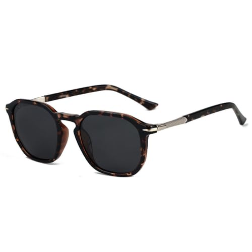 SETNGB Modische Retro-Sonnenbrille mit quadratischem Rahmen und polarisierter Linse für Herren, Outdoor-Reisen, Streetstyle, Autofahren, Sonnenblende, UV-Schutz-Sonnenbrille, C4, 145 x 148 x 48 mm von SETNGB