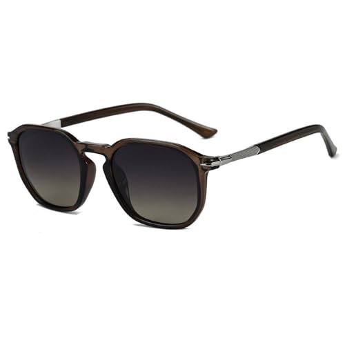 SETNGB Modische Retro-Sonnenbrille mit quadratischem Rahmen und polarisierter Linse für Herren, Outdoor-Reisen, Streetstyle, Autofahren, Sonnenblende, UV-Schutz-Sonnenbrille, C6, 145 x 148 x 48 mm von SETNGB