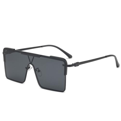 SETNGB Modische einteilige polarisierte Metall-Sonnenbrille für Männer und Frauen, geeignet für Reisen im Freien und Autofahren mit UV-Schutz, Schwarzgrau, 145 * 144 * 54 mm SETNGB Modische einteilige polarisierte Metall-Sonnenbrille für Männer und Frauen, geeignet für Reisen im Freien und Autofahren mit UV-Schutz, Schwarzgrau, 145 * 144 * 54 mm von SETNGB