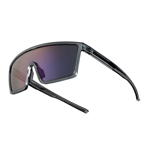 SETNGB Photochrome polarisierte Fahrradsonnenbrille für Männer und Frauen, UV400-Schutz, winddichte Sonnenbrille für Laufen und Radfahren, Dunkelgrau, 140 x 150 x 57 mm von SETNGB
