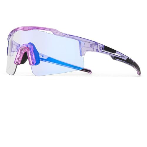 SETNGB Stilvolle photochrome Fahrradsonnenbrille für Männer und Frauen zum Laufen und Radfahren im Freien, UV400, winddichte Sonnenbrille, C8, 127 x 150 x 60 mm von SETNGB
