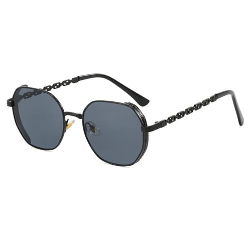 SETNGB Stilvolle polarisierte AC-Sonnenbrille für Herren und Damen mit Metallkettenbügeln, UV-Schutz für Reisen im Freien, C2, 147 x 140 x 48 mm von SETNGB