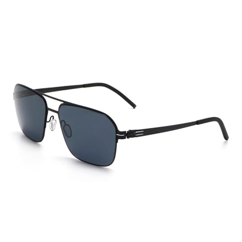 SETNGB Stilvolle polarisierte Sonnenbrille für Herren zum Angeln und Autofahren im Freien mit Sonnenschutz und UV-Schutz, Schwarzgrau, 138 * 143 * 148 mm von SETNGB