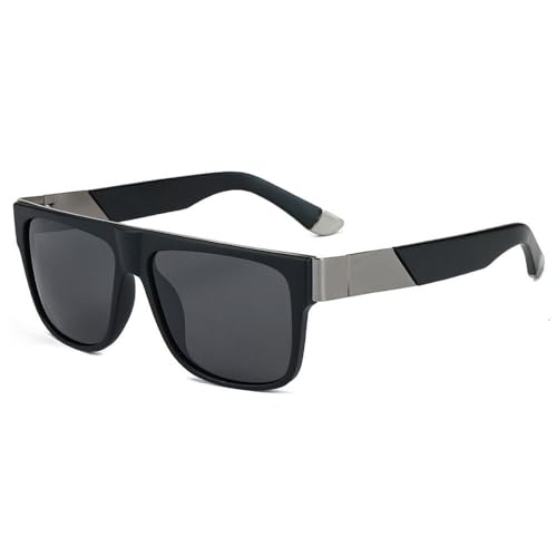 SETNGB Stilvolle polarisierte Sonnenbrille mit quadratischem Rahmen für Herren. Für Outdoor-Reisen, Streetstyle, Autofahren und Sonnenschutz. UV-blockierende Sonnenbrille,C1,146 * 145 * 48mm von SETNGB