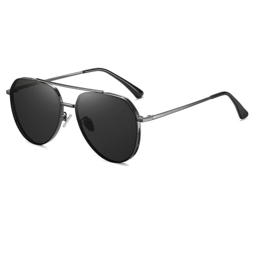 SETNGB Stilvolle polarisierte verspiegelte Sonnenbrille für Herren, Outdoor-Reisen und Autofahren, Sonnenblende, UV-Schutz, Gun Gray, 146 x 145 x 54 mm von SETNGB