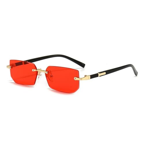 SETNGB Stilvolle randlose polarisierte Sonnenbrille für Männer und Frauen quadratische Metall-UV-Schutz-Sonnenbrille,C2,135 * 128 * 33mm von SETNGB