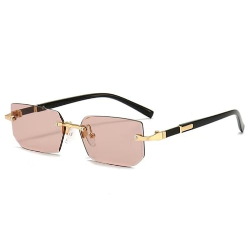 SETNGB Stilvolle randlose polarisierte Sonnenbrille für Männer und Frauen quadratische Metall-UV-Schutz-Sonnenbrille,C8,135 * 128 * 33mm von SETNGB
