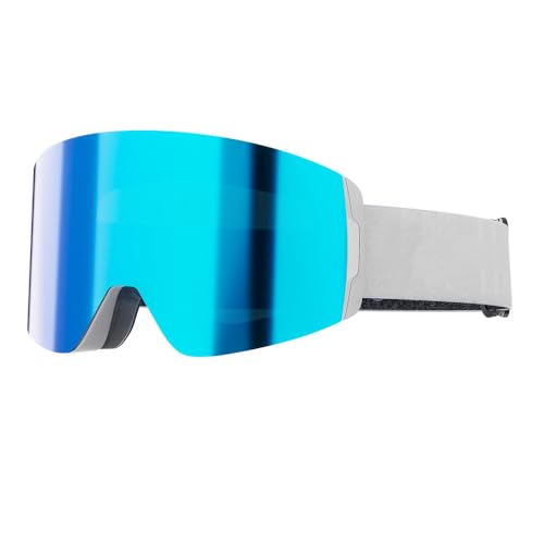 Stilvolle, farbwechselnde, beschlagfreie, magnetische Weitfeld-Skibrille für Herren und Damen zum Schneewandern und Bergsteigen im Freien mit Wind- und UV-Schutz, Charm Ocean Blue, 185 x 148 x 100 von SETNGB