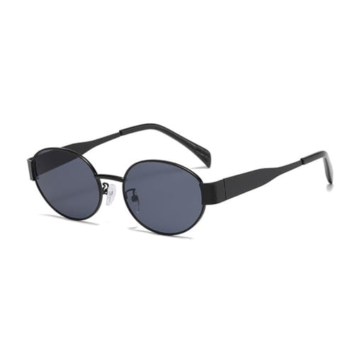 Stilvolle ovale polarisierte Sonnenbrille aus Metall, schlankmachender Sonnenschutz für UV-Schutz im Streetstyle im Freien, C5, 141 x 145 x 42 mm von SETNGB