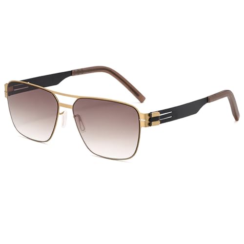 Stilvolle ultraleichte polarisierte Sonnenbrille aus Metall für Männer und Frauen, Outdoor-Reisen und Autofahren, UV-Schutz-Sonnenbrille, C4, 150 x 145 x 45 mm von SETNGB