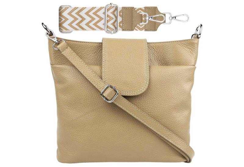 SEVA Schultertasche Umhängetasche Damen Echtleder mit Verstellbar Abnehmbar Breiter Gurt (5 Innenfächer, 2 Außenfächer, Vielen Farben), Crossbody Tasche, vielen verschiedenen Farben, Made in Italy von SEVA