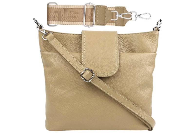 SEVA Schultertasche Umhängetasche Damen Echtleder mit Verstellbar Abnehmbar Breiter Gurt (5 Innenfächer, 2 Außenfächer, Vielen Farben), Crossbody Tasche, vielen verschiedenen Farben, Made in Italy von SEVA