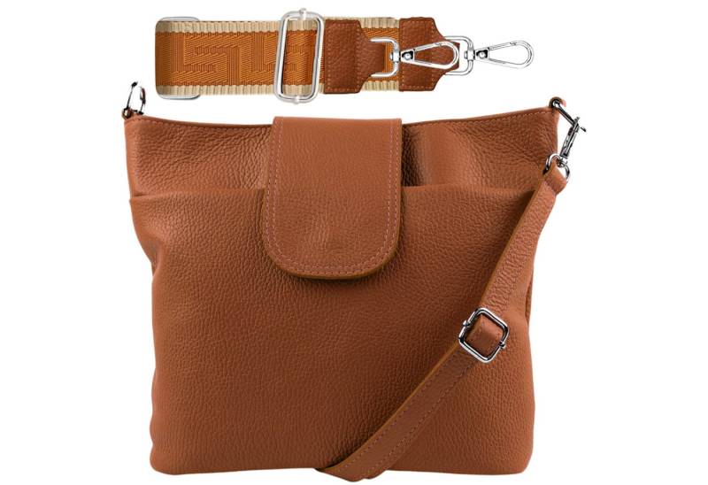 SEVA Schultertasche Umhängetasche Damen Echtleder mit Verstellbar Abnehmbar Breiter Gurt (5 Innenfächer, 2 Außenfächer, Vielen Farben), Crossbody Tasche, vielen verschiedenen Farben, Made in Italy von SEVA