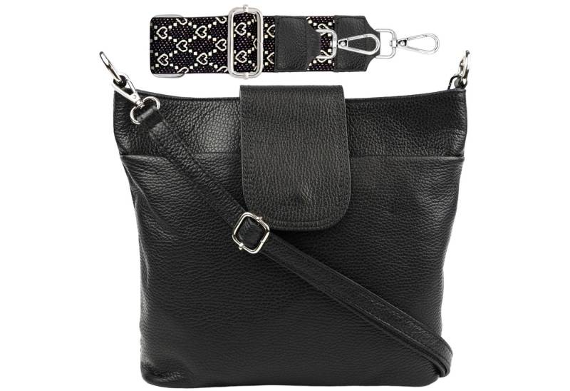 SEVA Schultertasche Umhängetasche Damen Echtleder mit Verstellbar Abnehmbar Breiter Gurt (5 Innenfächer, 2 Außenfächer, Vielen Farben), Crossbody Tasche, vielen verschiedenen Farben, Made in Italy von SEVA
