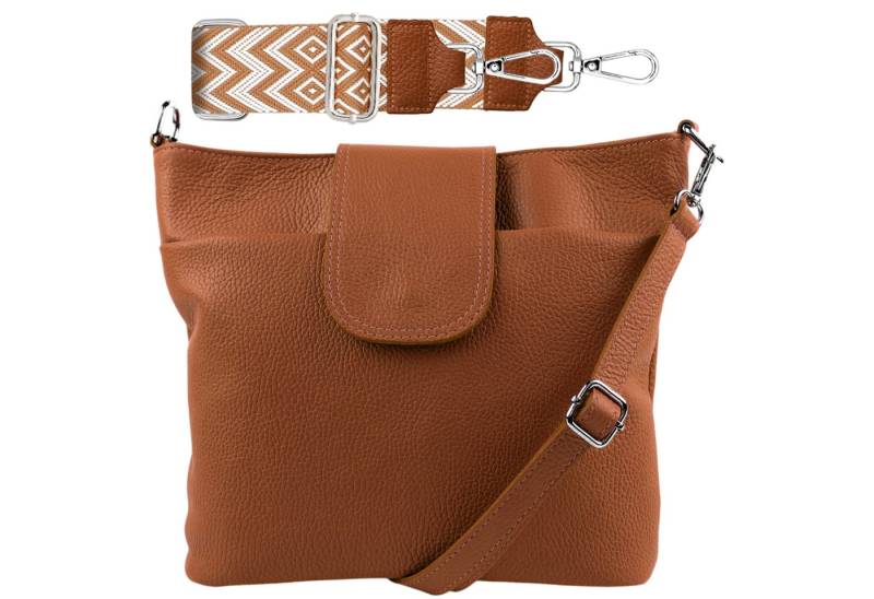 SEVA Schultertasche Umhängetasche Damen Echtleder mit Verstellbar Abnehmbar Breiter Gurt (5 Innenfächer, 2 Außenfächer, Vielen Farben), Crossbody Tasche, vielen verschiedenen Farben, Made in Italy von SEVA