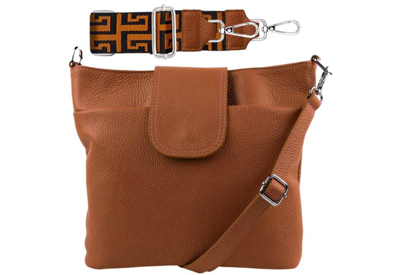 SEVA Schultertasche Umhängetasche Damen Echtleder mit Verstellbar Abnehmbar Breiter Gurt (5 Innenfächer, 2 Außenfächer, Vielen Farben), Crossbody Tasche, vielen verschiedenen Farben, Made in Italy von SEVA