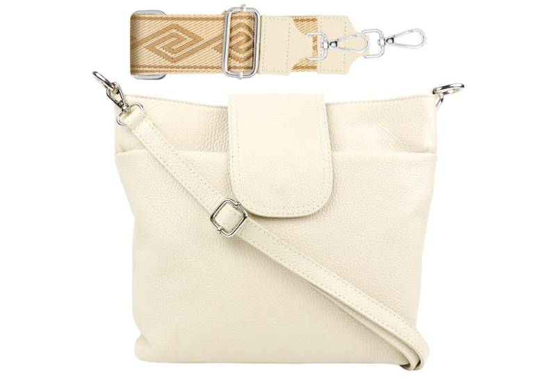 SEVA Schultertasche Umhängetasche Damen Echtleder mit Verstellbar Abnehmbar Breiter Gurt (5 Innenfächer, 2 Außenfächer, Vielen Farben), Crossbody Tasche, vielen verschiedenen Farben, Made in Italy von SEVA