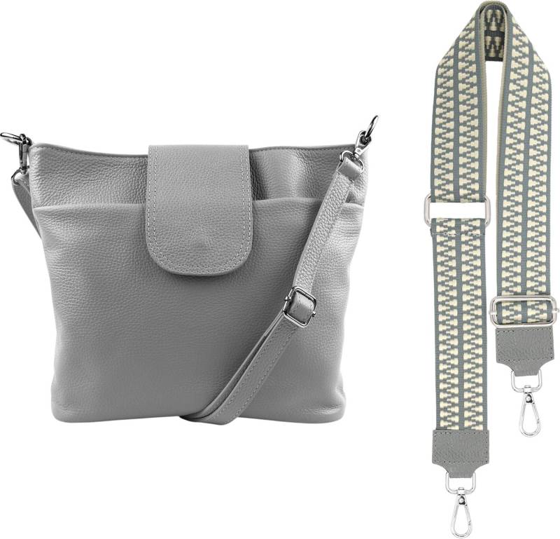 SEVA Schultertasche Umhängetasche Damen Echtleder mit Verstellbar Abnehmbar Breiter Gurt (5 Innenfächer, 2 Außenfächer, Vielen Farben), Crossbody Tasche, vielen verschiedenen Farben, Made in Italy von SEVA