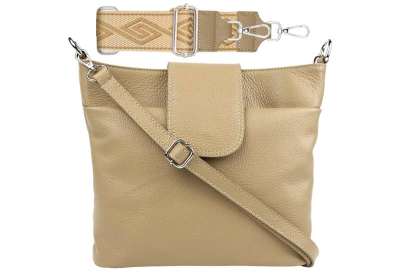 SEVA Schultertasche Umhängetasche Damen Echtleder mit Verstellbar Abnehmbar Breiter Gurt (5 Innenfächer, 2 Außenfächer, Vielen Farben), Crossbody Tasche, vielen verschiedenen Farben, Made in Italy von SEVA