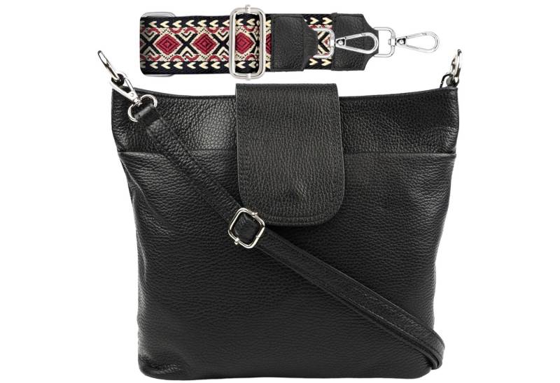 SEVA Schultertasche Umhängetasche Damen Echtleder mit Verstellbar Abnehmbar Breiter Gurt (5 Innenfächer, 2 Außenfächer, Vielen Farben), Crossbody Tasche, vielen verschiedenen Farben, Made in Italy von SEVA