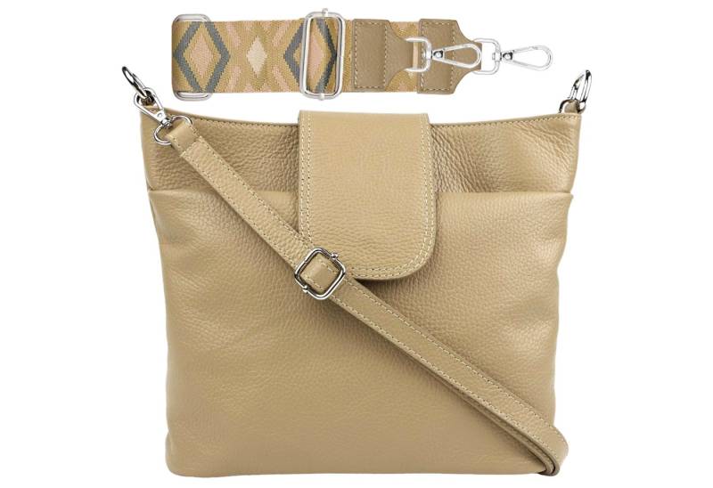 SEVA Schultertasche Umhängetasche Damen Echtleder mit Verstellbar Abnehmbar Breiter Gurt (5 Innenfächer, 2 Außenfächer, Vielen Farben), Crossbody Tasche, vielen verschiedenen Farben, Made in Italy von SEVA