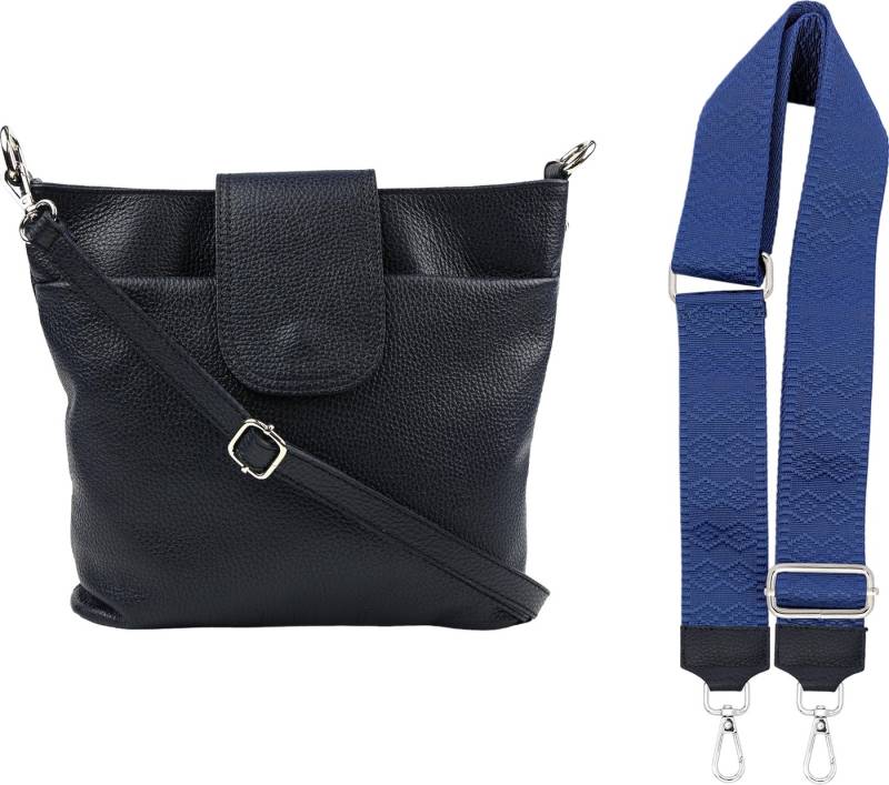 SEVA Schultertasche Umhängetasche Damen Echtleder mit Verstellbar Abnehmbar Breiter Gurt (5 Innenfächer, 2 Außenfächer, Vielen Farben), Crossbody Tasche, vielen verschiedenen Farben, Made in Italy von SEVA