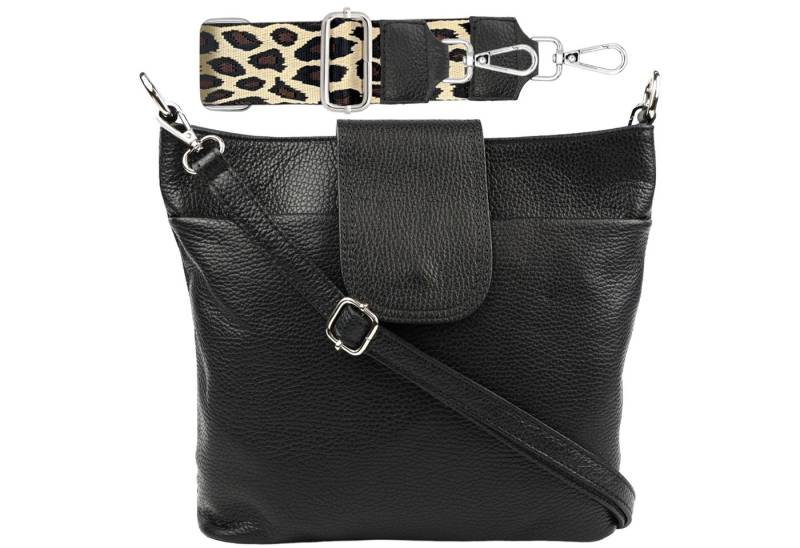 SEVA Schultertasche Umhängetasche Damen Echtleder mit Verstellbar Abnehmbar Breiter Gurt (5 Innenfächer, 2 Außenfächer, Vielen Farben), Crossbody Tasche, vielen verschiedenen Farben, Made in Italy von SEVA