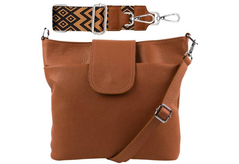 SEVA Schultertasche Umhängetasche Damen Echtleder mit Verstellbar Abnehmbar Breiter Gurt (5 Innenfächer, 2 Außenfächer, Vielen Farben), Crossbody Tasche, vielen verschiedenen Farben, Made in Italy von SEVA