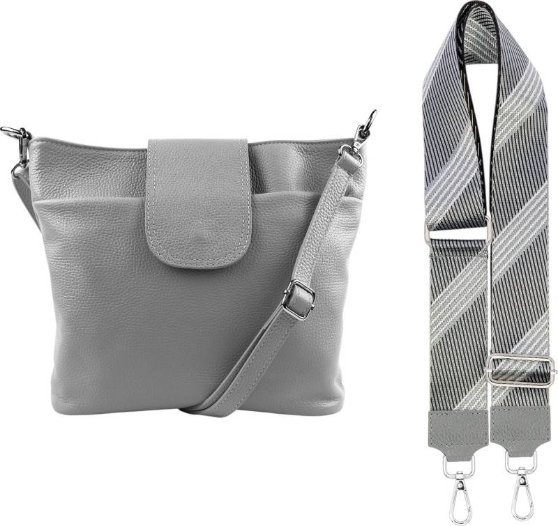 SEVA Schultertasche Umhängetasche Damen Echtleder mit Verstellbar Abnehmbar Breiter Gurt (5 Innenfächer, 2 Außenfächer, Vielen Farben), Crossbody Tasche, vielen verschiedenen Farben, Made in Italy von SEVA