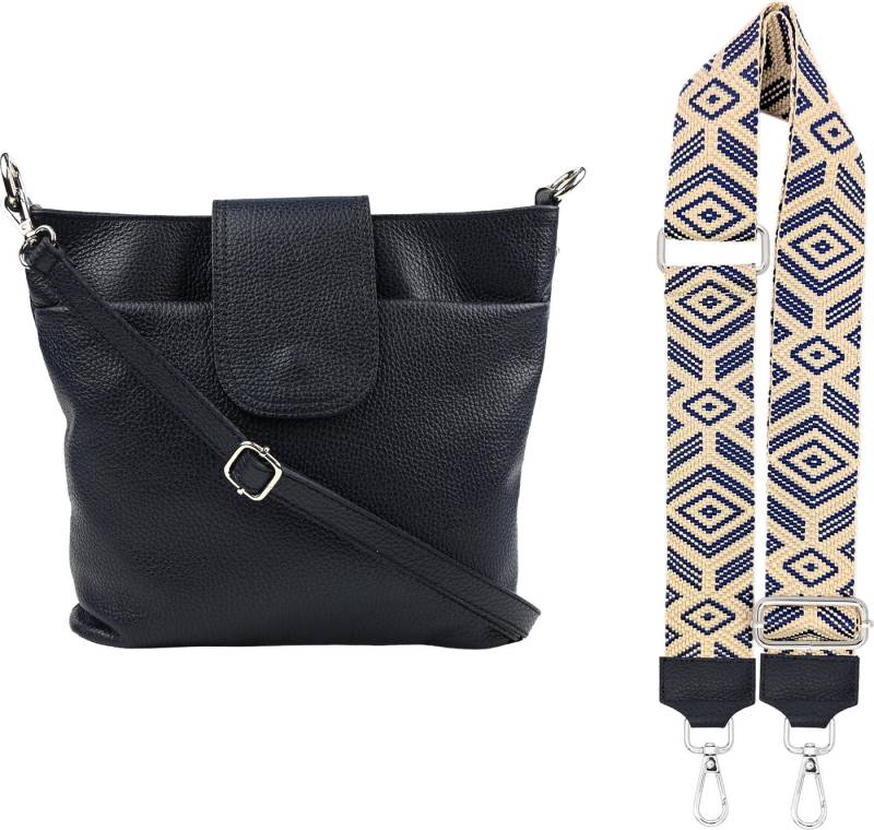 SEVA Schultertasche Umhängetasche Damen Echtleder mit Verstellbar Abnehmbar Breiter Gurt (5 Innenfächer, 2 Außenfächer, Vielen Farben), Crossbody Tasche, vielen verschiedenen Farben, Made in Italy von SEVA