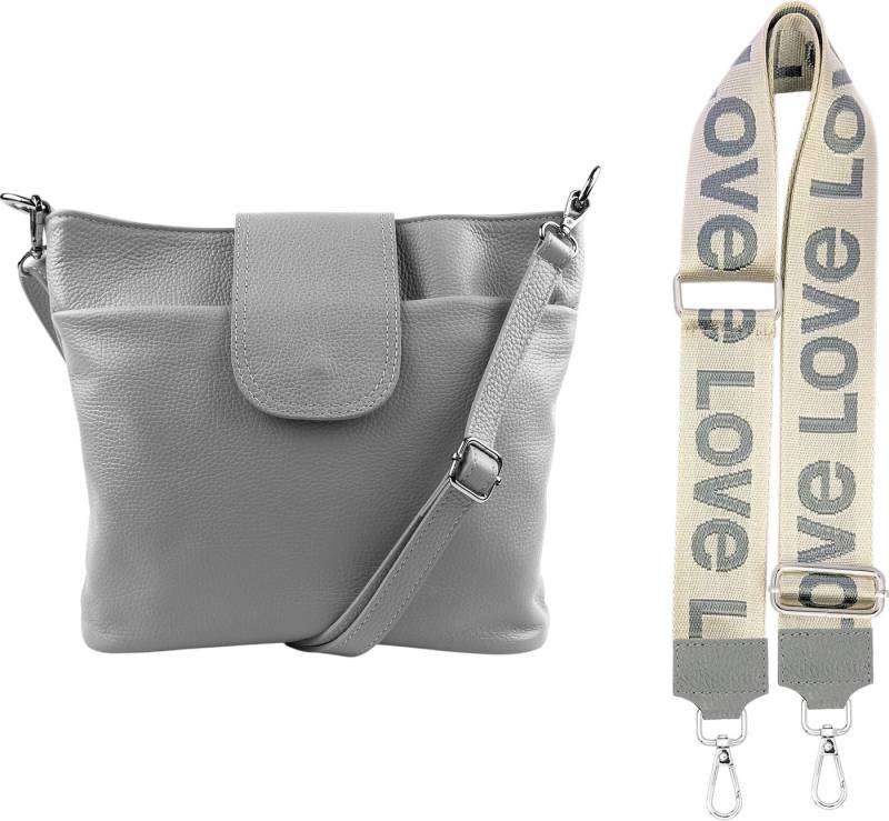 SEVA Schultertasche Umhängetasche Damen Echtleder mit Verstellbar Abnehmbar Breiter Gurt (5 Innenfächer, 2 Außenfächer, Vielen Farben), Crossbody Tasche, vielen verschiedenen Farben, Made in Italy von SEVA
