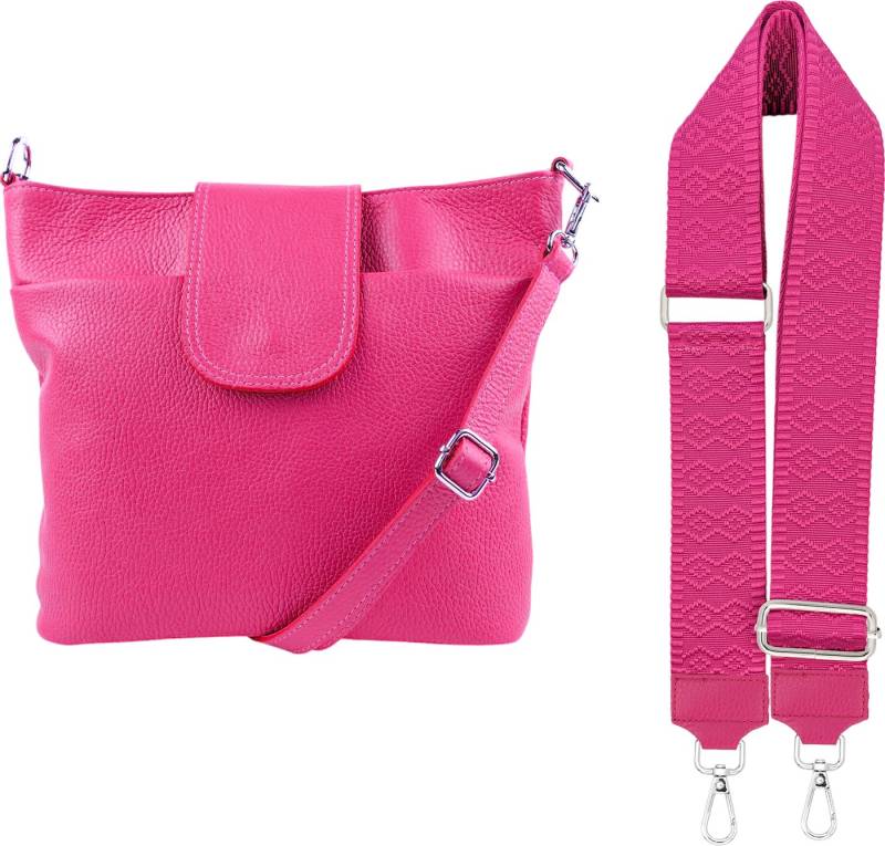 SEVA Schultertasche Umhängetasche Damen Echtleder mit Verstellbar Abnehmbar Breiter Gurt (5 Innenfächer, 2 Außenfächer, Vielen Farben), Crossbody Tasche, vielen verschiedenen Farben, Made in Italy von SEVA