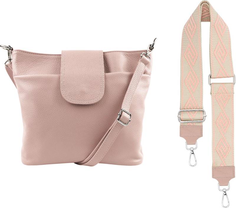 SEVA Schultertasche Umhängetasche Damen Echtleder mit Verstellbar Abnehmbar Breiter Gurt (5 Innenfächer, 2 Außenfächer, Vielen Farben), Crossbody Tasche, vielen verschiedenen Farben, Made in Italy von SEVA