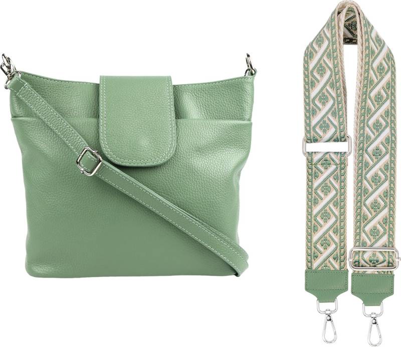 SEVA Schultertasche Umhängetasche Damen Echtleder mit Verstellbar Abnehmbar Breiter Gurt (5 Innenfächer, 2 Außenfächer, Vielen Farben), Crossbody Tasche, vielen verschiedenen Farben, Made in Italy von SEVA