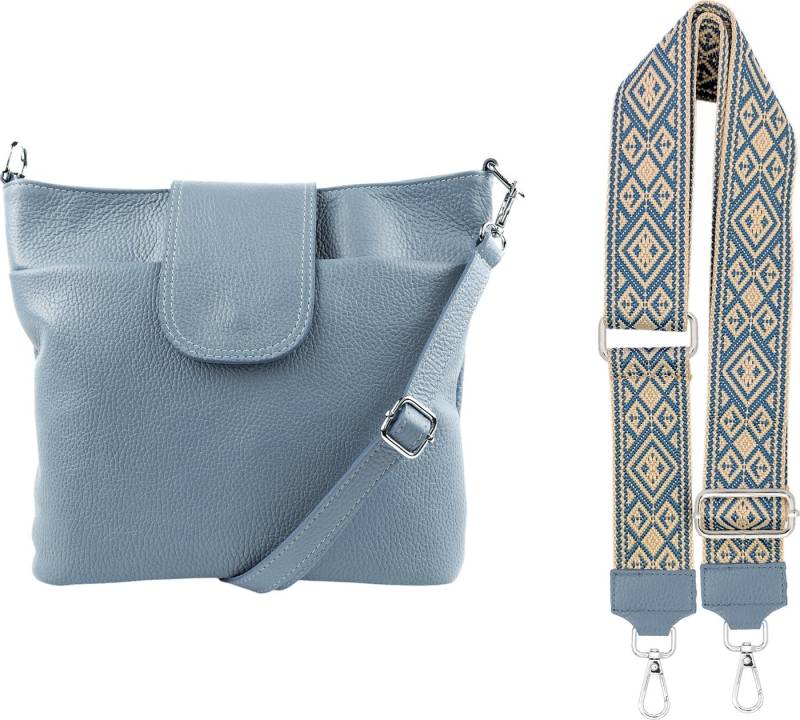 SEVA Schultertasche Umhängetasche Damen Echtleder mit Verstellbar Abnehmbar Breiter Gurt (5 Innenfächer, 2 Außenfächer, Vielen Farben), Crossbody Tasche, vielen verschiedenen Farben, Made in Italy von SEVA