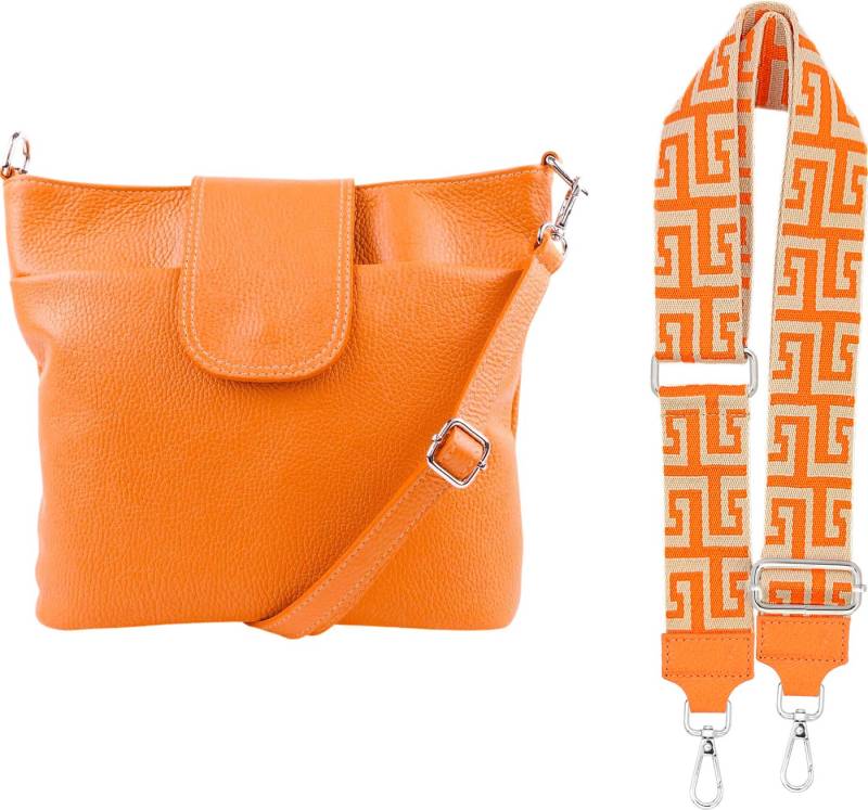 SEVA Schultertasche Umhängetasche Damen Echtleder mit Verstellbar Abnehmbar Breiter Gurt (5 Innenfächer, 2 Außenfächer, Vielen Farben), Crossbody Tasche, vielen verschiedenen Farben, Made in Italy von SEVA