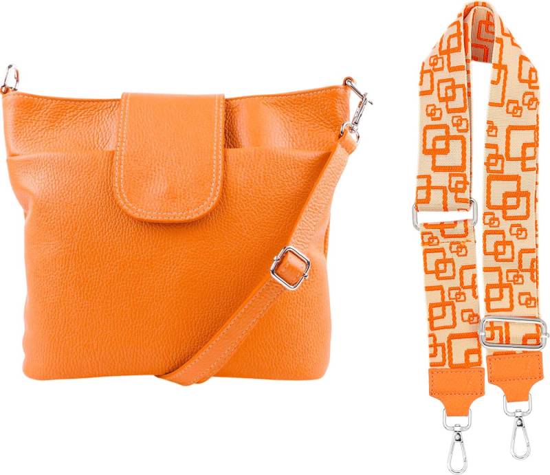 SEVA Schultertasche Umhängetasche Damen Echtleder mit Verstellbar Abnehmbar Breiter Gurt (5 Innenfächer, 2 Außenfächer, Vielen Farben), Crossbody Tasche, vielen verschiedenen Farben, Made in Italy von SEVA