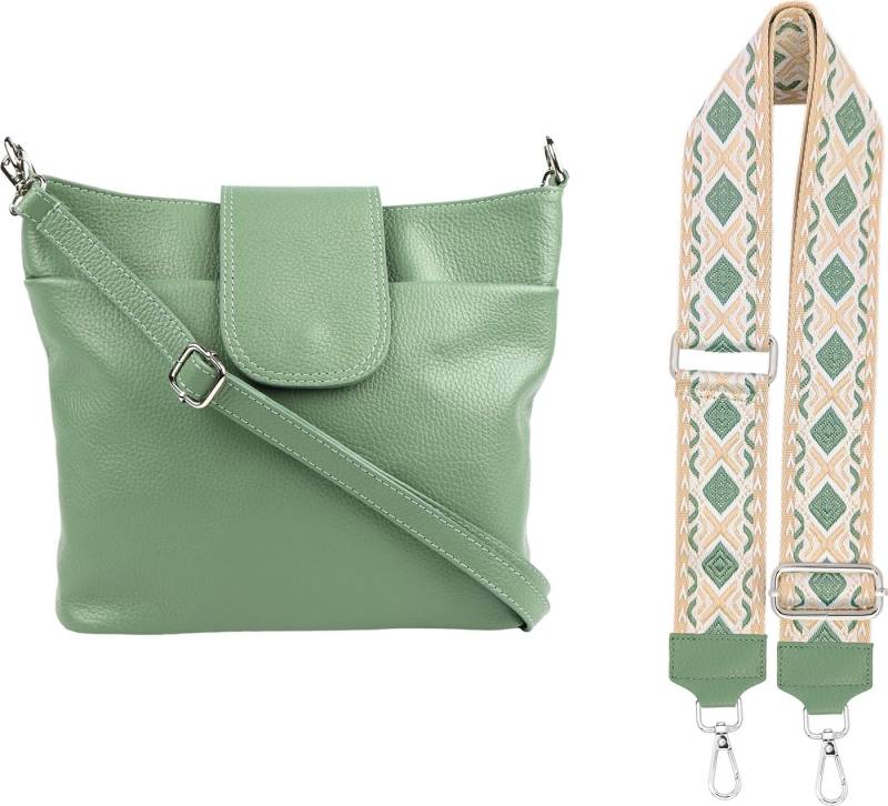 SEVA Schultertasche Umhängetasche Damen Echtleder mit Verstellbar Abnehmbar Breiter Gurt (5 Innenfächer, 2 Außenfächer, Vielen Farben), Crossbody Tasche, vielen verschiedenen Farben, Made in Italy von SEVA